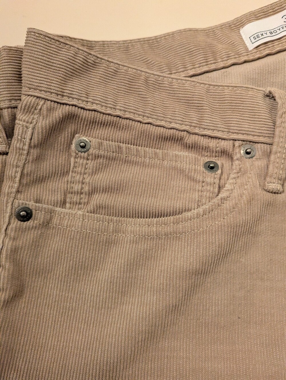 GAP 'Sexy Boyfriend' Women's Tan Corduroy Pants  | SZ 34